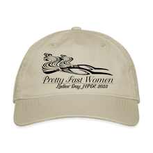 Load image into Gallery viewer, Pretty. Fast. Women. 2023 Organic Baseball Cap (Light Color) - khaki