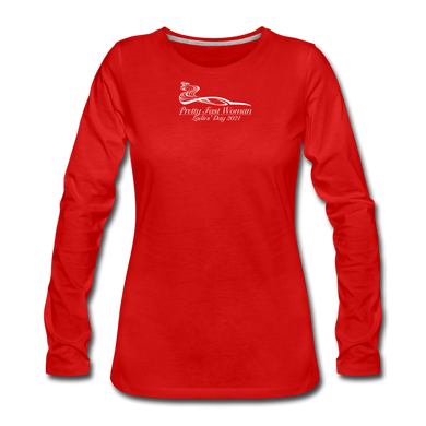 Pretty Fast Woman Dark Colors Long Sleeve Shirts - red