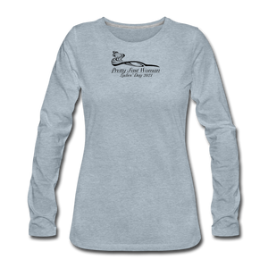 Pretty Fast Woman Light Color Long Sleeve Shirts - heather ice blue