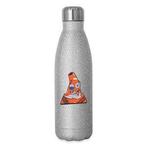 Kirby the Insulated Stainless Steel Water Bottle - silver glitter