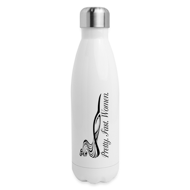 Pretty. Fast. Women. 2022 Insulated Water Bottle - white