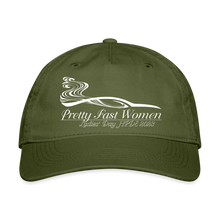 Load image into Gallery viewer, Pretty. Fast. Women. 2023 Organic Baseball Cap - olive green