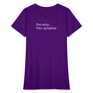 Porsche is a two syllable word (Ladies) - purple