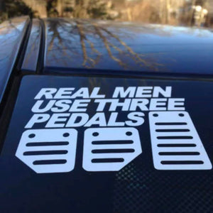 Real Men Use Three Pedals (Sticker)