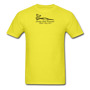 Pretty Fast Woman Unisex Light Colors T-Shirts - yellow