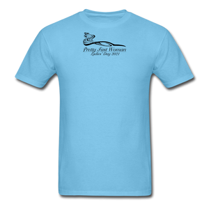 Pretty Fast Woman Unisex Light Colors T-Shirts - aquatic blue