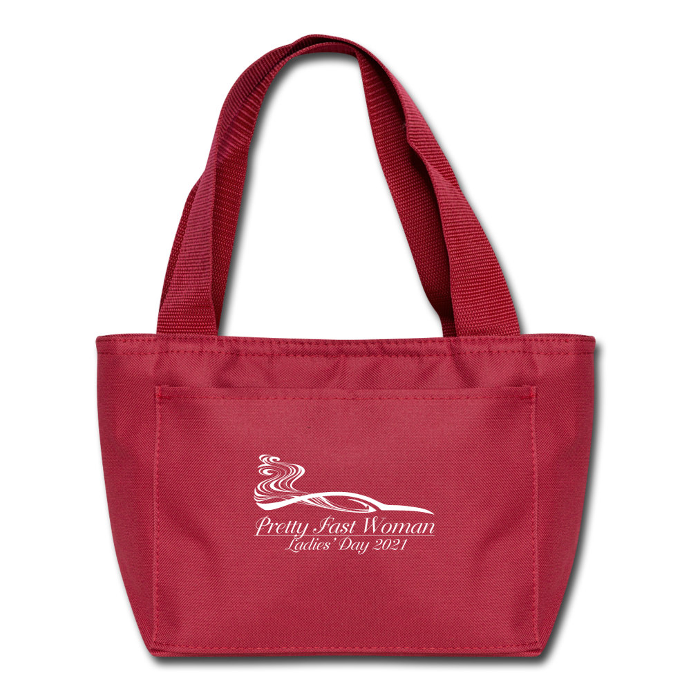 Pretty Fast Woman Lunch Bag - red